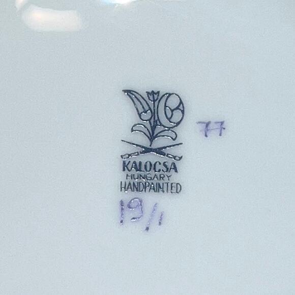 Kalocsa Hungary Handpainted Double Candle Holder Pair Floral Gold Trim Porcelain - Picture 2 of 11